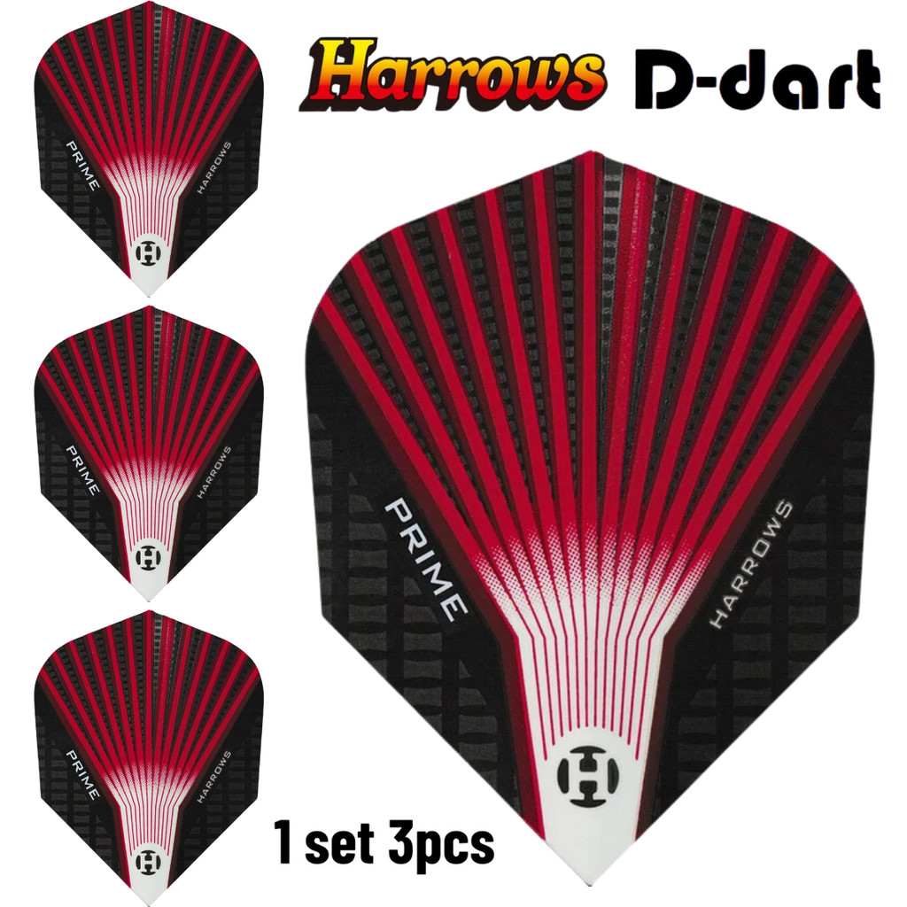 Harrows Dart Flights - Standard Prime Fan Red 100 Micron Dart Flights (SAYAP ARROW)