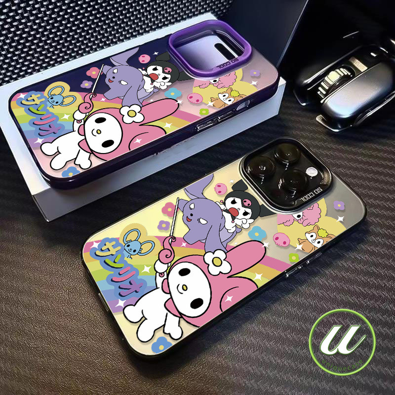 การ์ตูนน่ารักมากค่ะคุโรมิเมโลดี้สีสันสวยงามดอกไม้ เคส IPhone 11 12 15 13 14 Pro Max XS Max 7Plus 8 14 15 7 Plus X XR SE