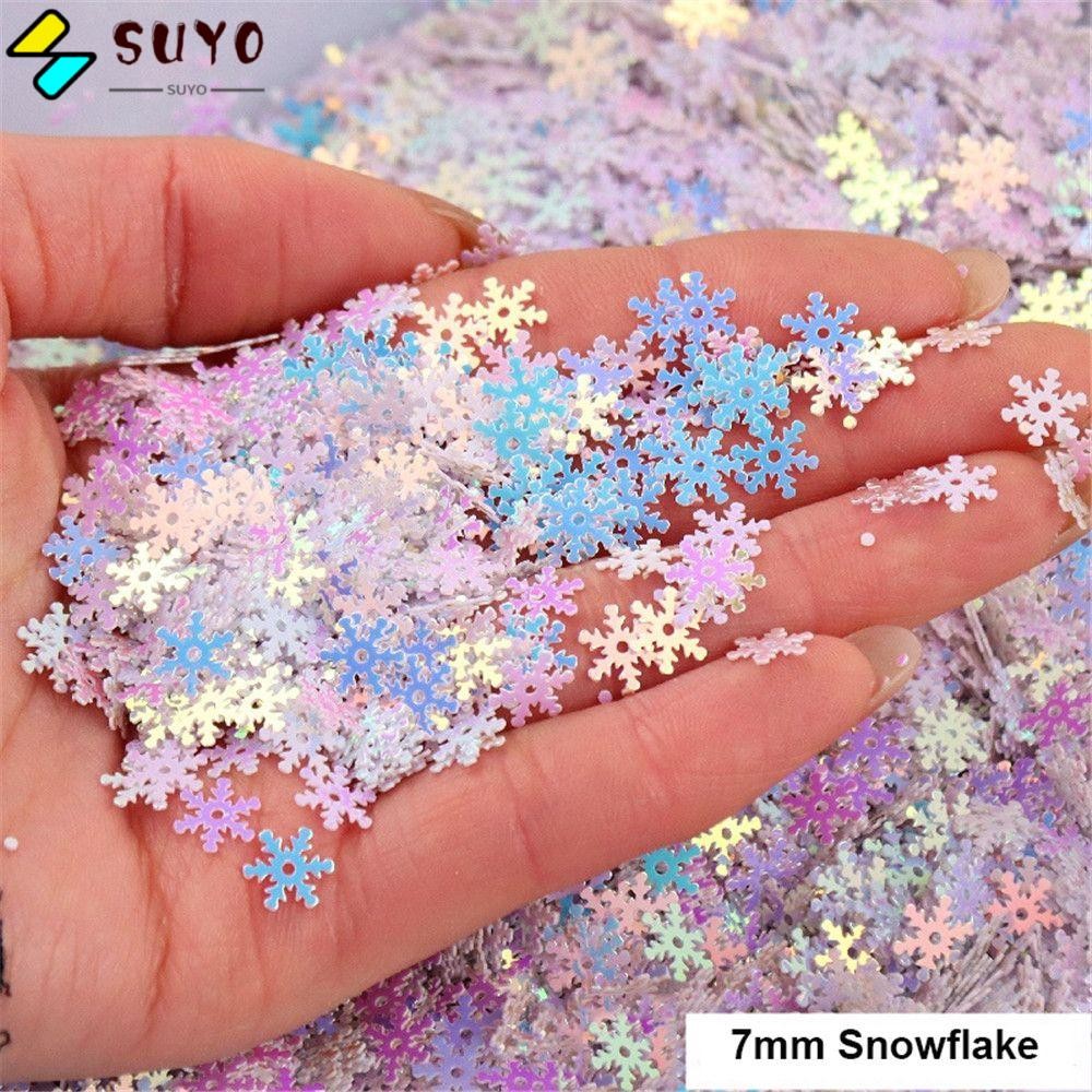 Suyo 1080 ชิ้นดอกไม้เลื่อมตกแต่งงานปาร์ตี้ 7 มิลลิเมตรคริสต์มาส Glitter