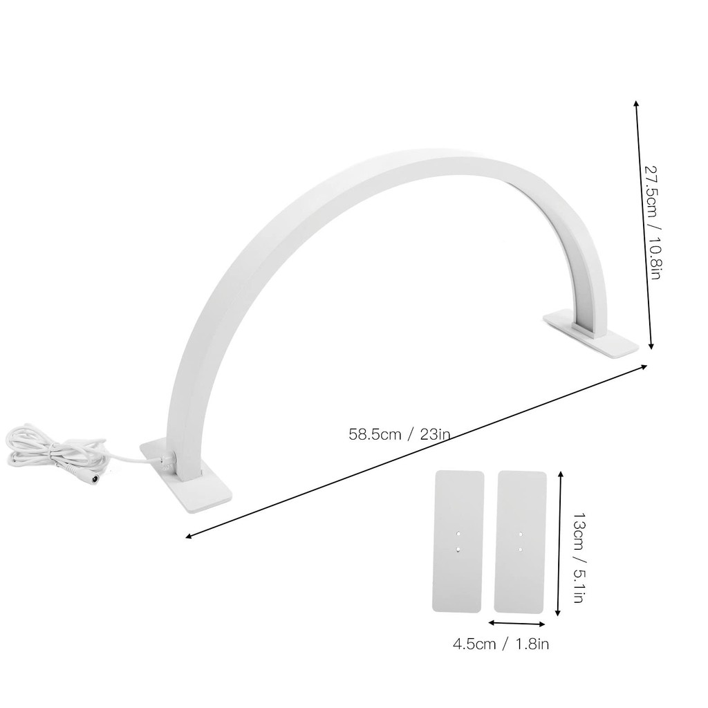 Half Moon Light 36W เดสก์ท็อปไฟ LED 3000K 6500K ครึ่งดวงจันทร์รูปปรับความสว่างได้ขนตาโคมไฟความงามสําหรับ Salon Nail Art สีขาว 100 240V (ปลั๊ก US) - รูปที่ 7