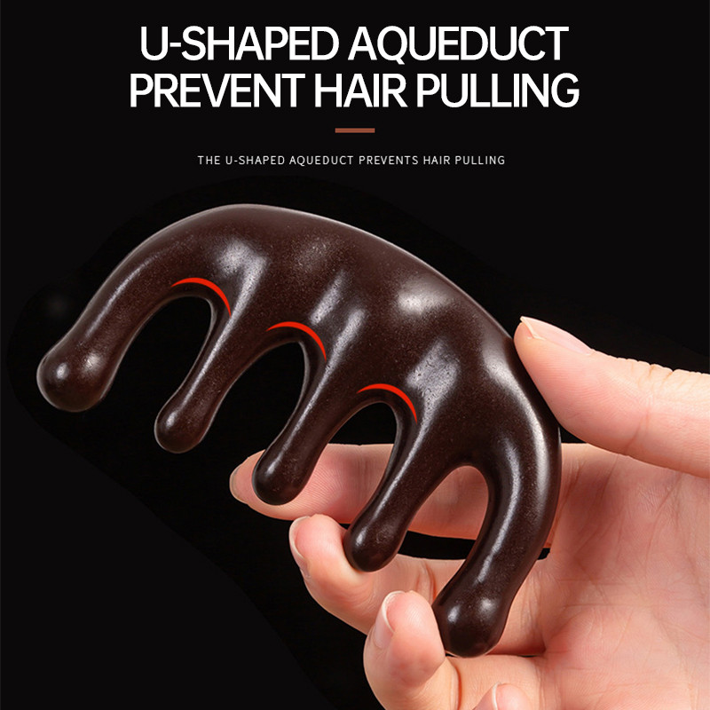 COD❤️ไม้กวางเขากวางนวดหนังศีรษะหวีร่างกายขูดคอขาหกกรงเล็บไม้จันทน์การไหลเวียนโลหิตหวีป้องกันไฟฟ้าสถิตย์-a.one - รูปที่ 6