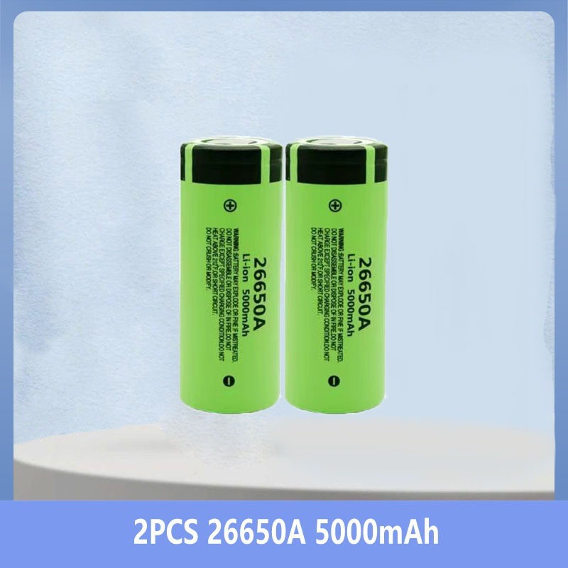 Panasonic 26650A 26650 3.7V 5000mAh Li-ion แบตเตอรี่ลิเธียมสําหรับไฟฉายไฟฉายที่มีประสิทธิภาพพัดลมขนาดเล็ก