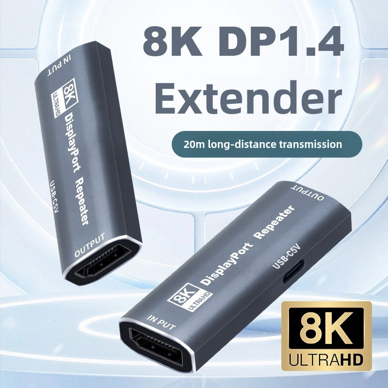 8K Displayport Repeater DP สัญญาณ Booster Extender 8K @ 30Hz 4K @ 120Hz DP หญิงกับหญิง Repeater Ampl