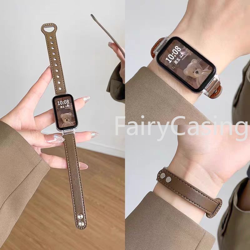 สายแฟชั่น เหมาะสําหรับ เสี่ยวหมี่ วงดนตรี 10 8 9 แอคทีฟสร้อยข้อมืออุปกรณ์เสริมหนังสายนาฬิกาข้อมือ คอร์เรีย สําหรับ เรดมี่ ดู 3 2 สายรัดข้อมือ