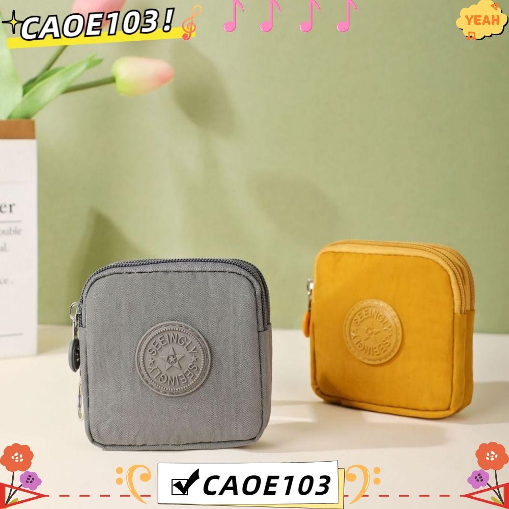 Caoe103 กระเป๋าใส่เหรียญเงิน,ทนต่อการสึกหรอพร้อมแหวนกุญแจบัตรเครดิต Holoder,แบบพกพาผ้าใบกันน้ํากระเป๋าสตางค์กระเป๋าเงินชายหญิง
