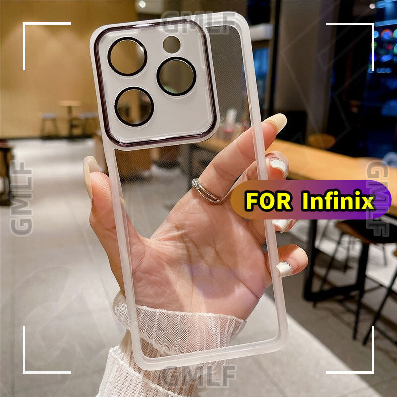 เคสโทรศัพท์สําหรับinfinix Smart 8 Smart8 InfinixSmart8 4G 2023 Clear Cover Protectionกล้องซิลิโคนอ่อนนุ่มโปร่งใสกันกระแทกพร้อมฟิล์มเลนส์ป้องกันปกหลังปลอก
