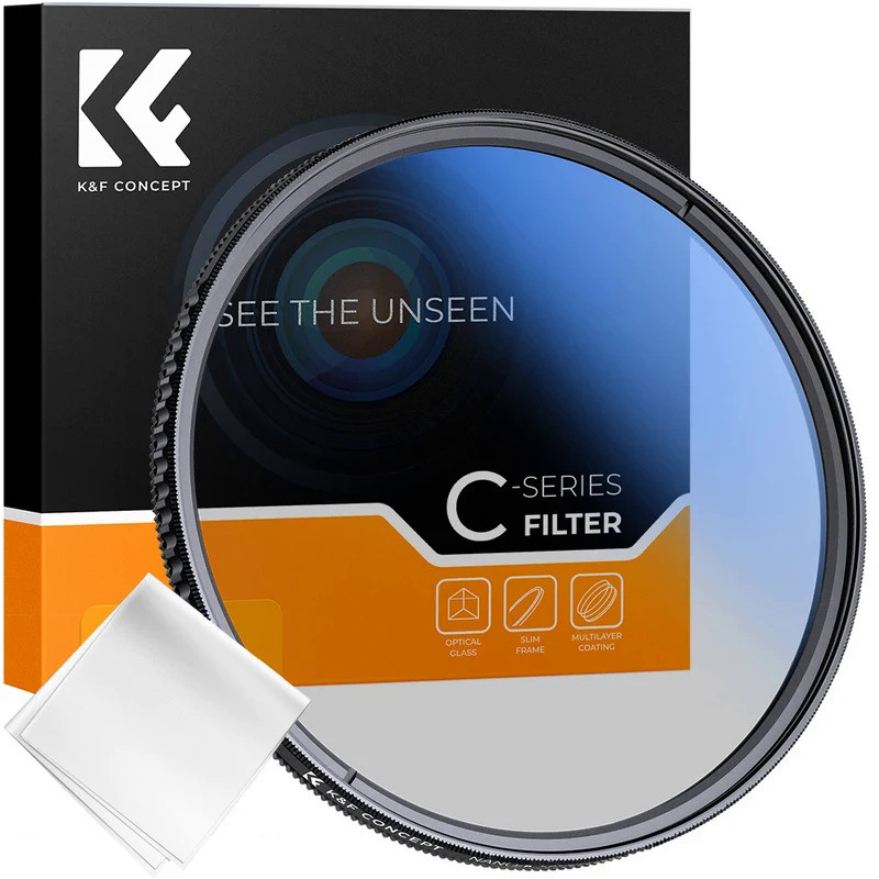 K&F Concept 67mm Lens CPL Filter 77mm 82mm Circular Polarizer Filter Blue Coated C Series 49mm 52mm 