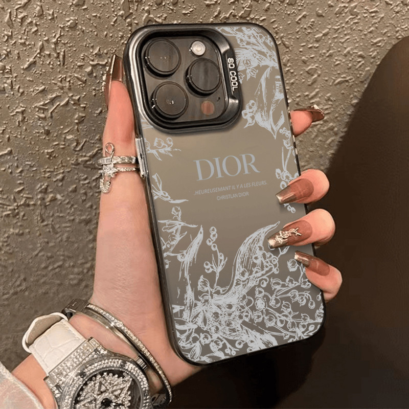 เคสไอโฟน11 สีดำหรูหราซิลิโคนแข็งกรณีโทรศัพท์ดิออร์สีอ่อนfor IPhone 13 15 7Plus 14 12 11 Pro MAX 8 6 7 6S Plus