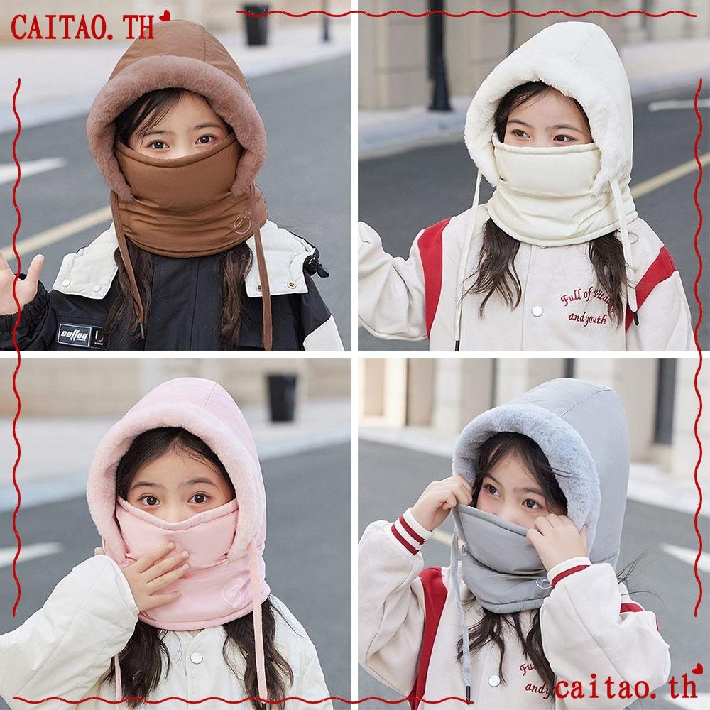 คาตาโอะ หมวกเด็กฤดูหนาว, อุปกรณ์ป้องกันหูหมวกหิมะอบอุ่น, ฤดูหนาวกลางแจ้ง กันลม ขี่จักรยานไหมพรมหมวกสกีสําหรับชายหญิง