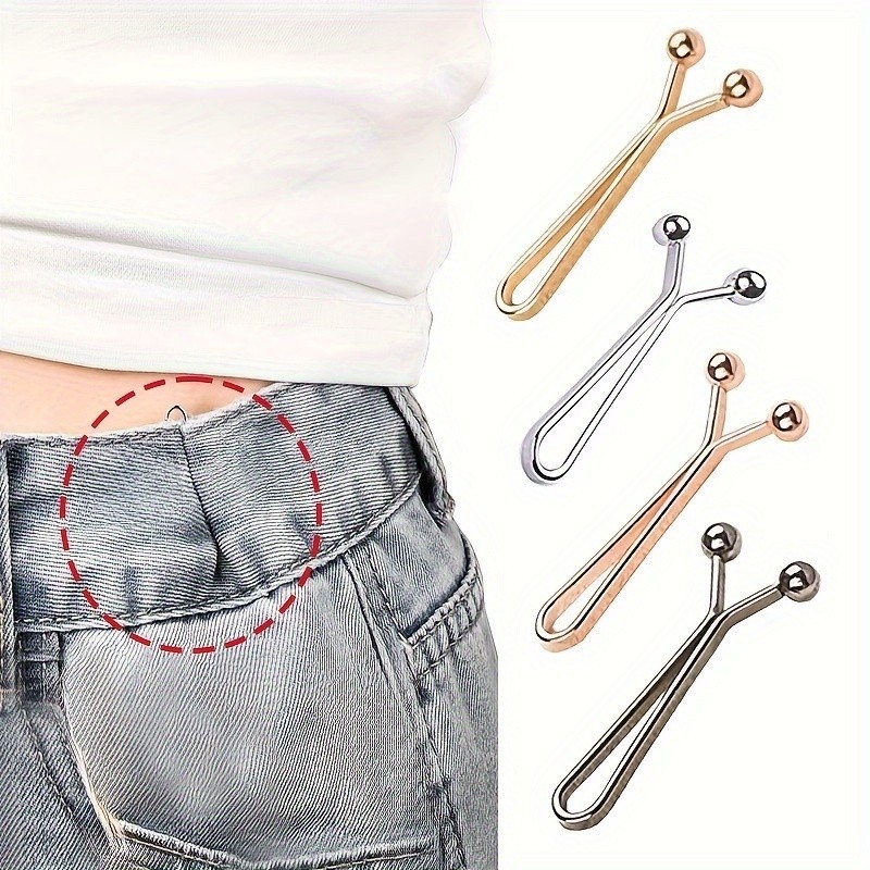 กางเกงเอวปรับได้ หัวเข็มขัด Seam-Free ถอดออกได้ คลิป Y-Shaped Anti-Slip สําหรับเสื้อผ้า