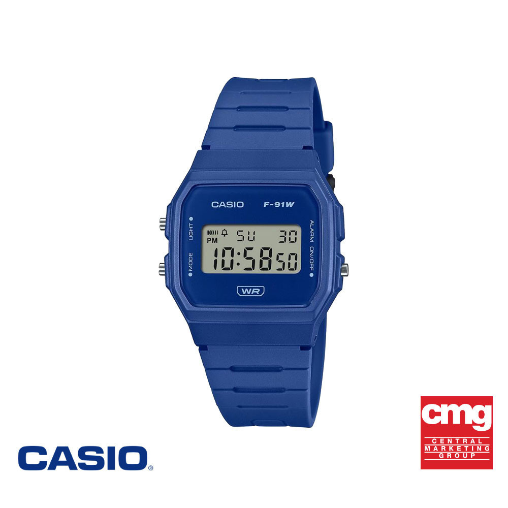 CASIO นาฬิกาข้อมือ CASIO รุ่น F-91WB-2A1DF สายเรซิน สีน้ำเงิน