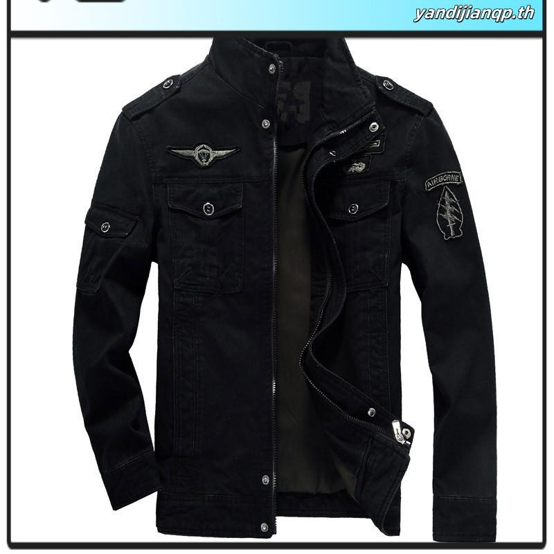 เสื้อแจ็กเก็ตลําลอง ผ้าฝ้ายแท้ ทรงหลวม ขนาดใหญ่ แฟชั่นฤดูใบไม้ร่วง และฤดูหนาว สไตล์ทหาร สําหรับผู้ชาย 2022