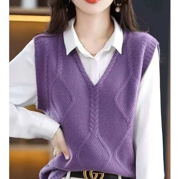 สายเดี่ยว เสื้อกล้าม Ordos เสื้อกันหนาวผ้าพันกันหนาวม้าคลิปสุภาพสตรี 100 บริสุทธิ์ผ้าแคชเมียร์หลวมสวมเสื้อกั๊กขนสัตว์เสื้อกั๊กเสื้อกั๊กฤดูใบไม้ร่วง