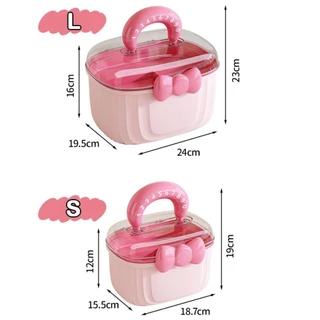 HORIZ Jewellery Box, Bowknot Multi-layer Hairpin Storage Box, Cute Hair Accessories Waterproof Layered Container Girl