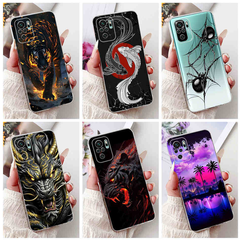 ปลอกสําหรับ Xiaomi Redmi หมายเหตุ 10s 10 Pro Note10 10Pro 4G แฟชั่น Dragon Spider สไตล์รูปแบบซิลิโคนอ่อนนุ่มเคสโทรศัพท์