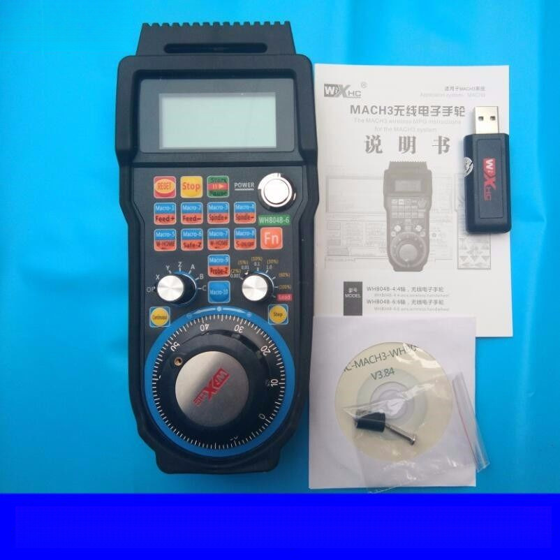 ราคาต่ำสุด 🍀Engraving machine MACH3 system wireless handwheel handle supports 4 5 6 axes WHB04B-6 WH