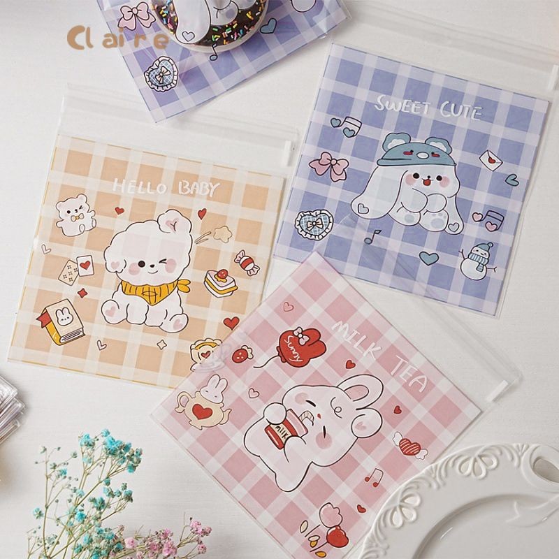 🏡ถุงฝากาวขนาด 7x7+3 cm ถุงสำหรับใส่คุกกี้ บราวนี่ กิ๊ฟช็อป Claire