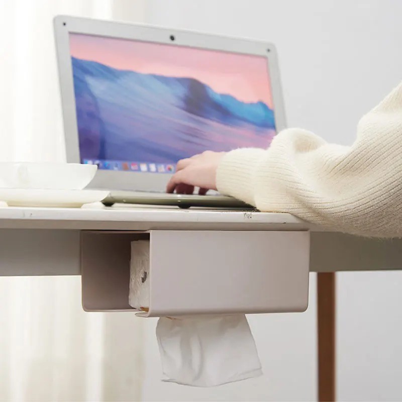 Tesco กล่องทิชชู่ติดผนัง กล่องทิชชู่ติห้องน้ำ กล่องทิชชู่ กล่องทิชชู่แบบมีกาว ไม่ต้องเจาะ กล่องอเนกประสงค์ - รูปที่ 3