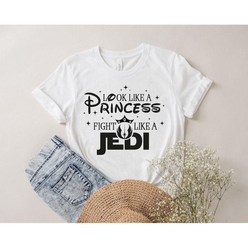 Look Like A Princess Fight Like A Jedi T-Shirt, Disney - Star Wars Girls Adventure Tee, Disney Summe