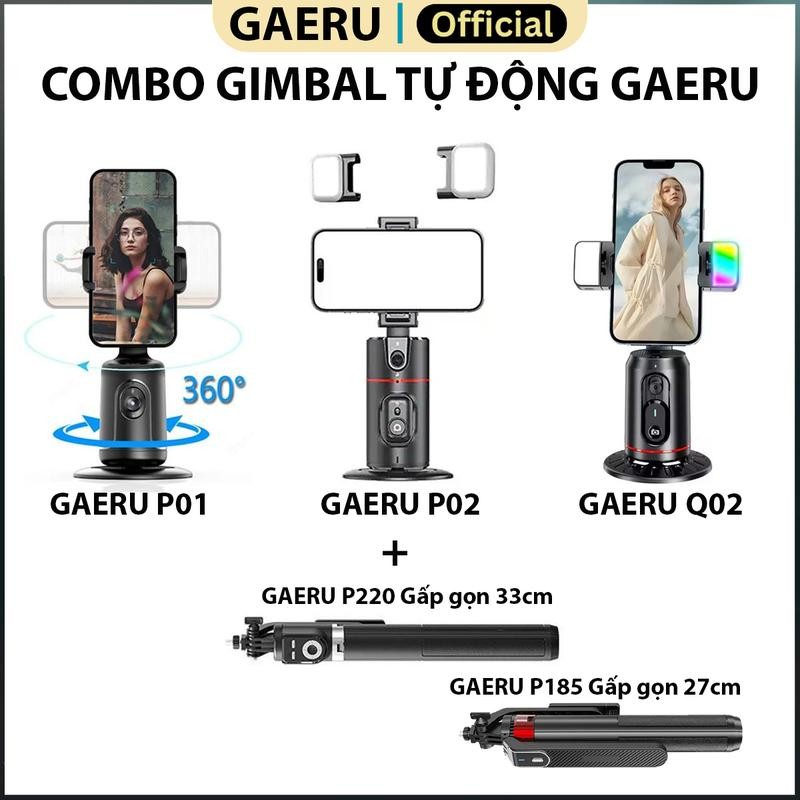GAERU AI P01 P02 Q02 gimbal Combo หมุนอัตโนมัติตามคนที่คุณเลือก รองรับการบันทึกวิดีโอระยะสดโดยไม่ต้อ