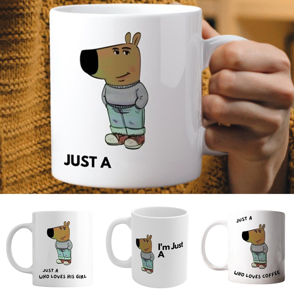 Chill Guy Meme แก้วตลกสุนัขรูปแบบแก้วกาแฟเซรามิคแปลกใหม่อารมณ์ขันชาถ้วยของขวัญวันหยุดสําหรับเพื่อน kempyth