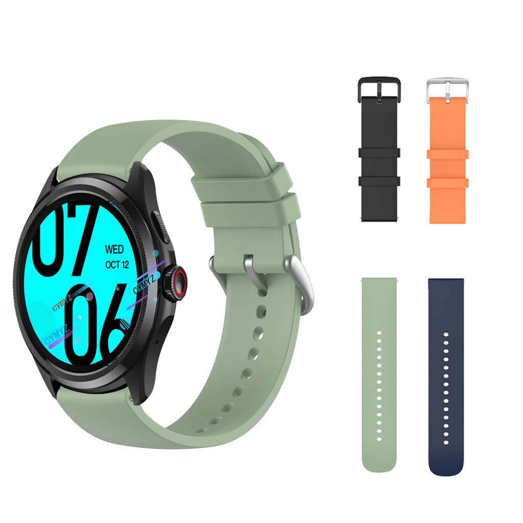 สายรัด Ticwatch Pro 5 สายซิลิโคนสําหรับ Mobvoi Ticwatch Pro 5 สายรัดสายรัดข้อมือกีฬา