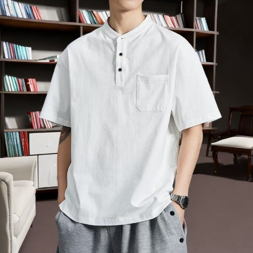 BECoolMan-แขนสั้นแนววินเทจสไตล์ญี่ปุ่น  เสื้อยืดพิมพ์ลายตัวอักษร   แบบหลวม  เรียบง่าย