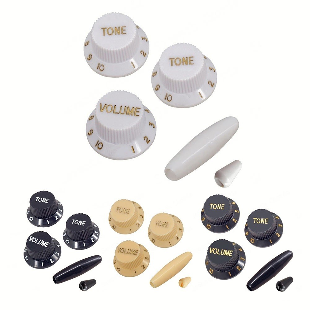 SWTDRM3PCS กีตาร์สําหรับ ST ลูกบิด 1 ปริมาณ 2Tone ปุ่มควบคุม 2PCS กีตาร์แขนบาร์ลูกบิดMUSIC