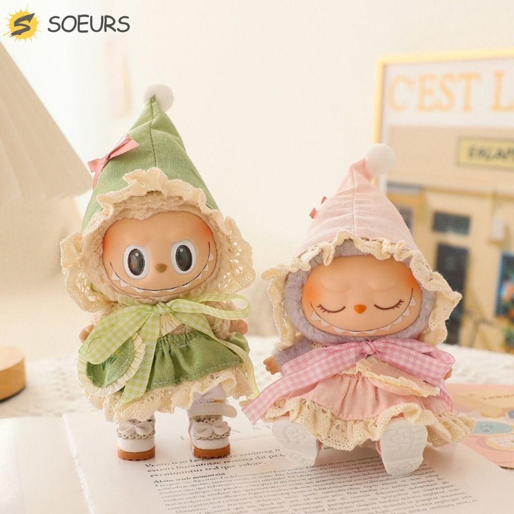 Soeurs 17 ซม.Labu Time เสื้อผ้า, Dress Up Tulip Labubu ตุ๊กตาเสื้อผ้า, ของเล่นอุปกรณ์เสริม Mini Pointed หมวกที่มีสีสัน Hoodie ตุ๊กตา Plush เสื้อผ้าสําหรับ 17 ซม. Labubu