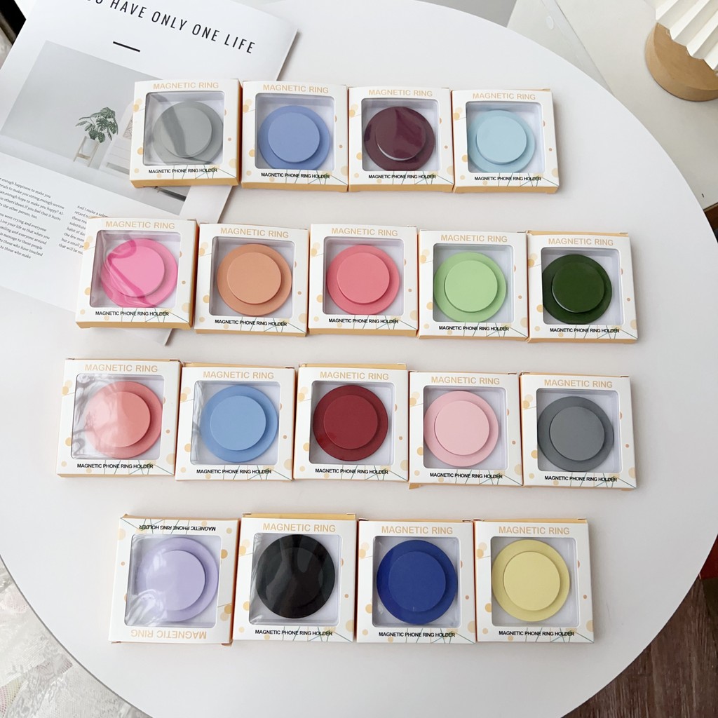 แม่เหล็กแบบพกพาสีลูกกวาดเรียบง่ายผู้ถือสีทึบสําหรับโทรศัพท์แม่เหล็ก Griptok Grip Tok สําหรับ IPhone กรณีผู้ถือนิ้วสําหรับ IPhone 16 Pro Max กรณี