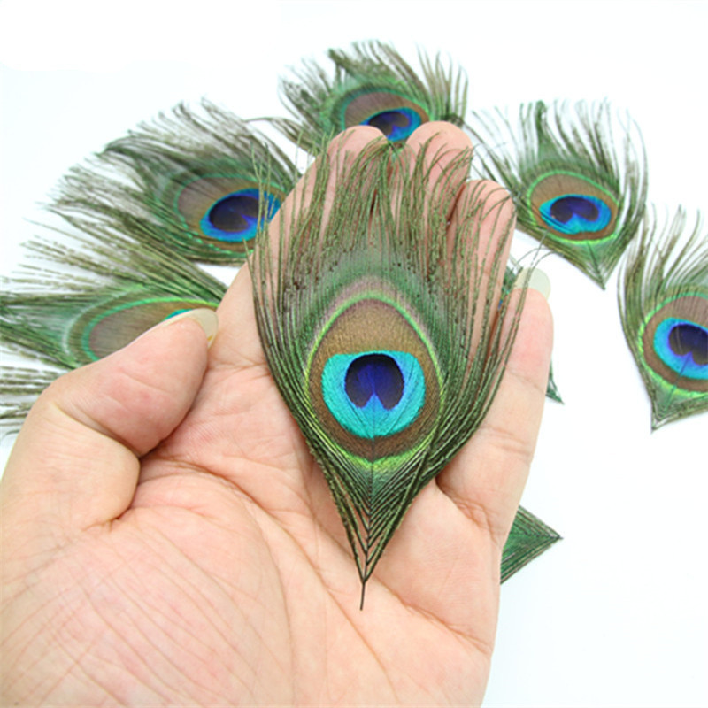 10 ชิ้น/ล็อตสีสีขาวธรรมชาติจริงนกยูง Feathers สําหรับตกแต่งขายส่งหมวกแจกัน DIY ยาวขนาดใหญ่ Plumes Feather Eye Decor แจกันงานแต่งงานอุปกรณ์เสริม