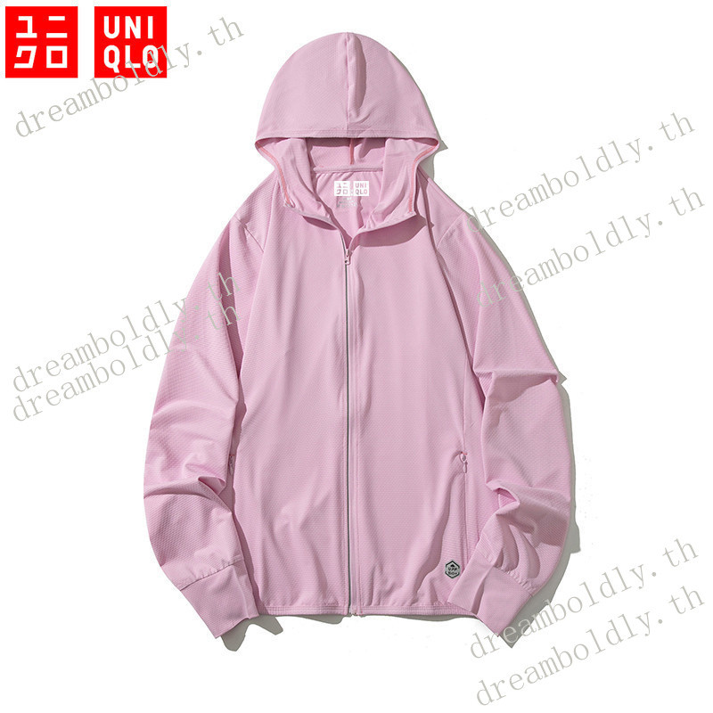【 🎁】S-5XL / 42-100KG เสื้อกันยูวี UPF50+ เสื้อแจ็กเก็ตแขนยาว มีฮู้ด ไร้รอยต่อ สําหรับผู้หญิง PINK