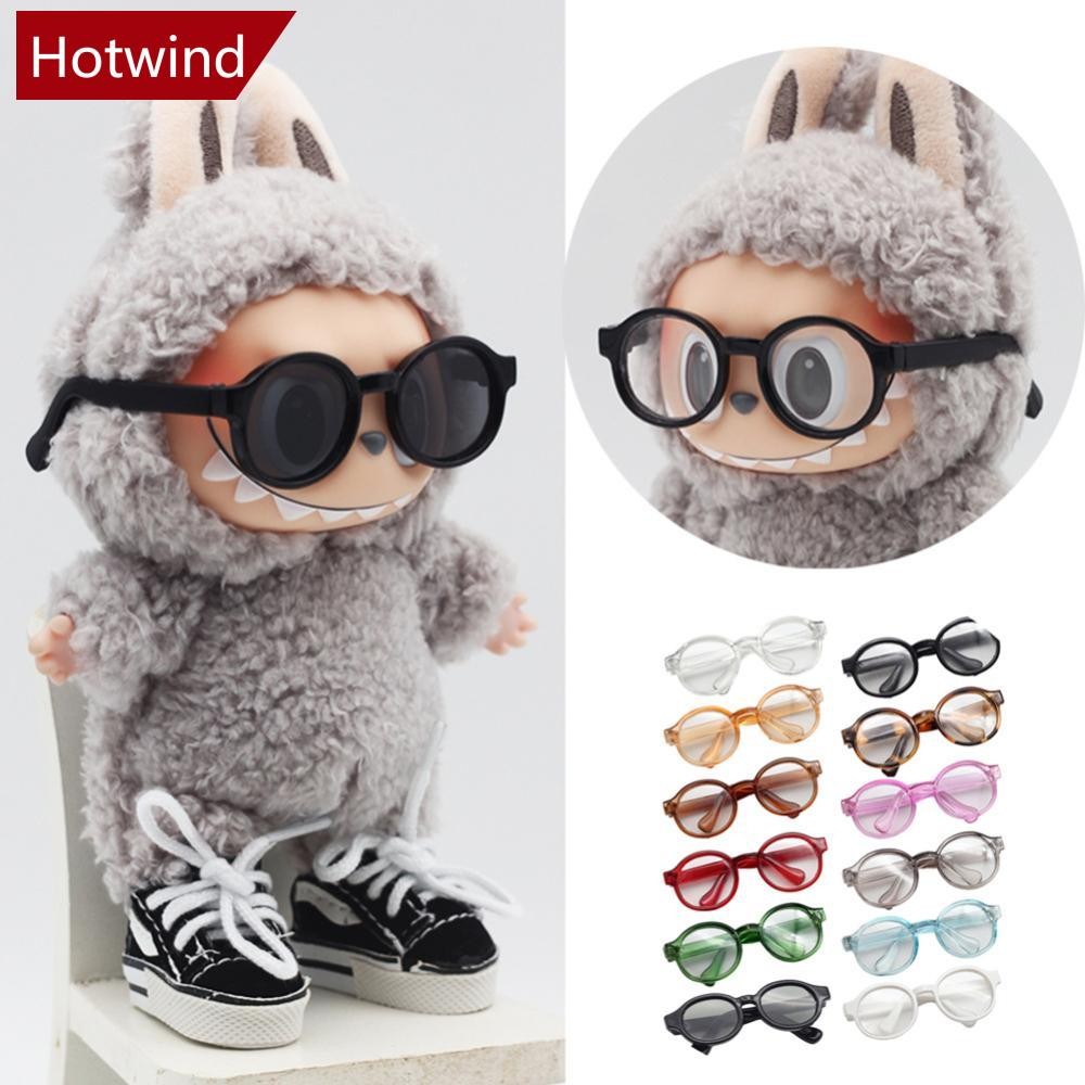 HOTWIND Labubu แว่นตา 6.5 ซม.น่ารักแว่นตาพลาสติกสําหรับ 15 ซม.Labubu Macaron และ 60 ซม.ตุ๊กตา BJD และ 1/3 ตุ๊กตาของเล่นแว่นตาอุปกรณ์เสริม G6J9