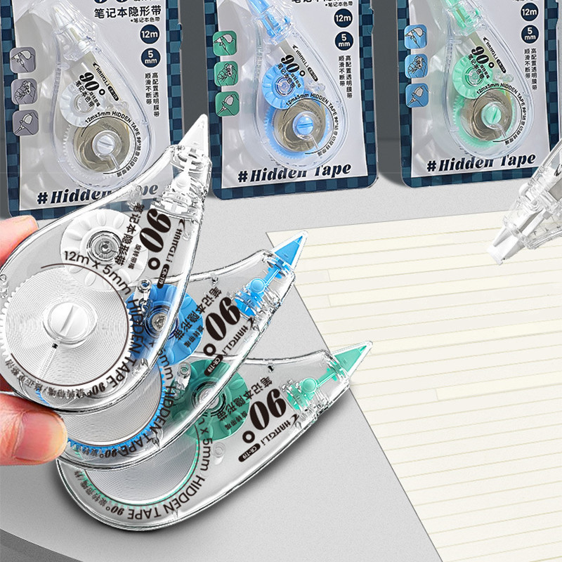 90° Rotation Series Correction Tapes นักเรียนแบบพกพาความจุสูง Transprent เทปที่มองไม่เห็น
