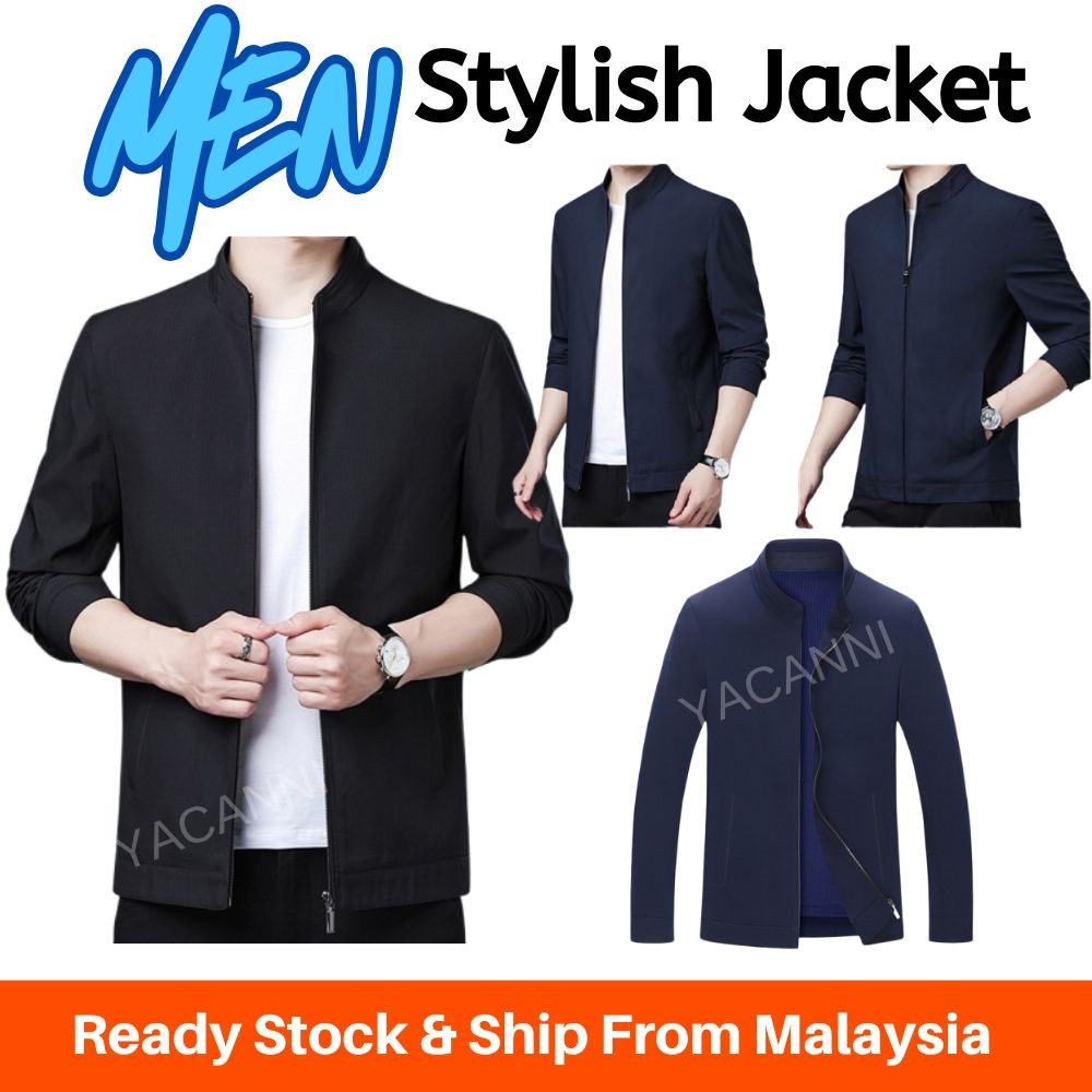 ผู้ชายสไตล์ทํางานเสื้อลําลองเกาหลีสไตล์ญี่ปุ่น Bomber Sport Jaket Lelaki Rider Motor Windproof