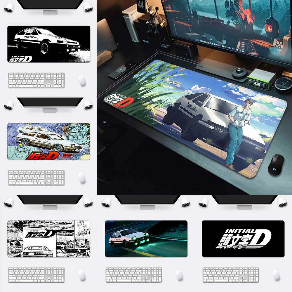 Initial D AE86 Mousepad HD พิมพ์คอมพิวเตอร์ Gamers ล็อคขอบแผ่นรองเมาส์กันลื่น XXL90x40 ซม.คีย์บอร์ด PC โต๊ะ Pad