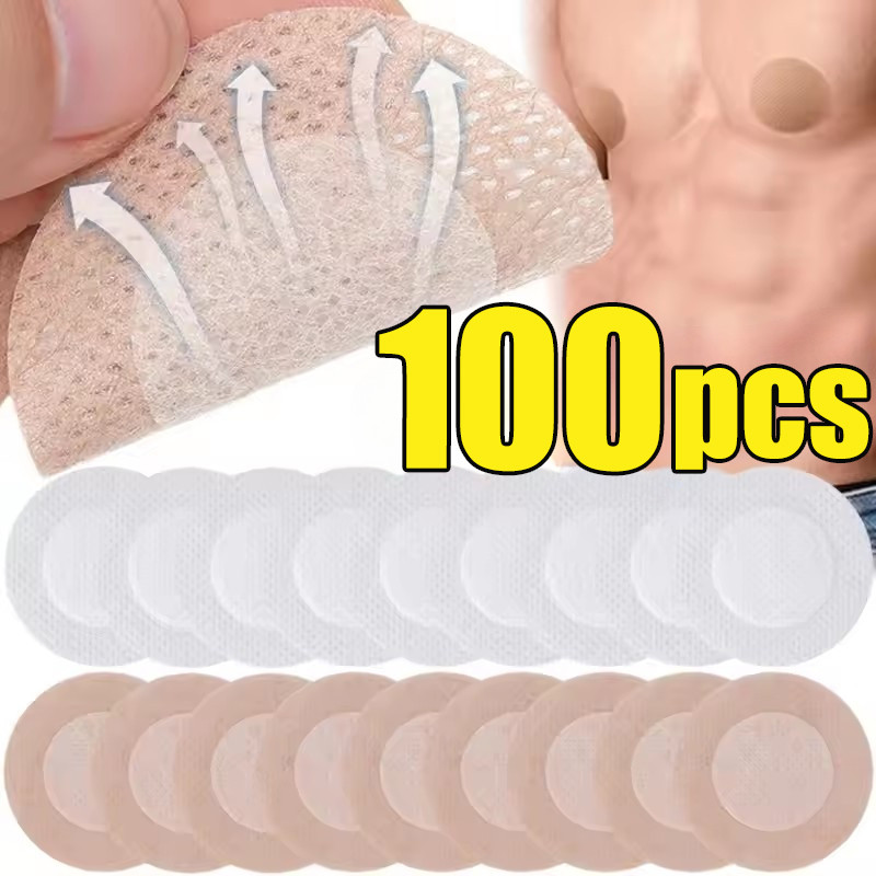 แผ่นแปะหน้าอกผู้ชาย Anti-Bulge ระบายอากาศได้ - ที่มองไม่เห็น Traceless สบายผ้าไม่ทอสติกเกอร์หน้าอก