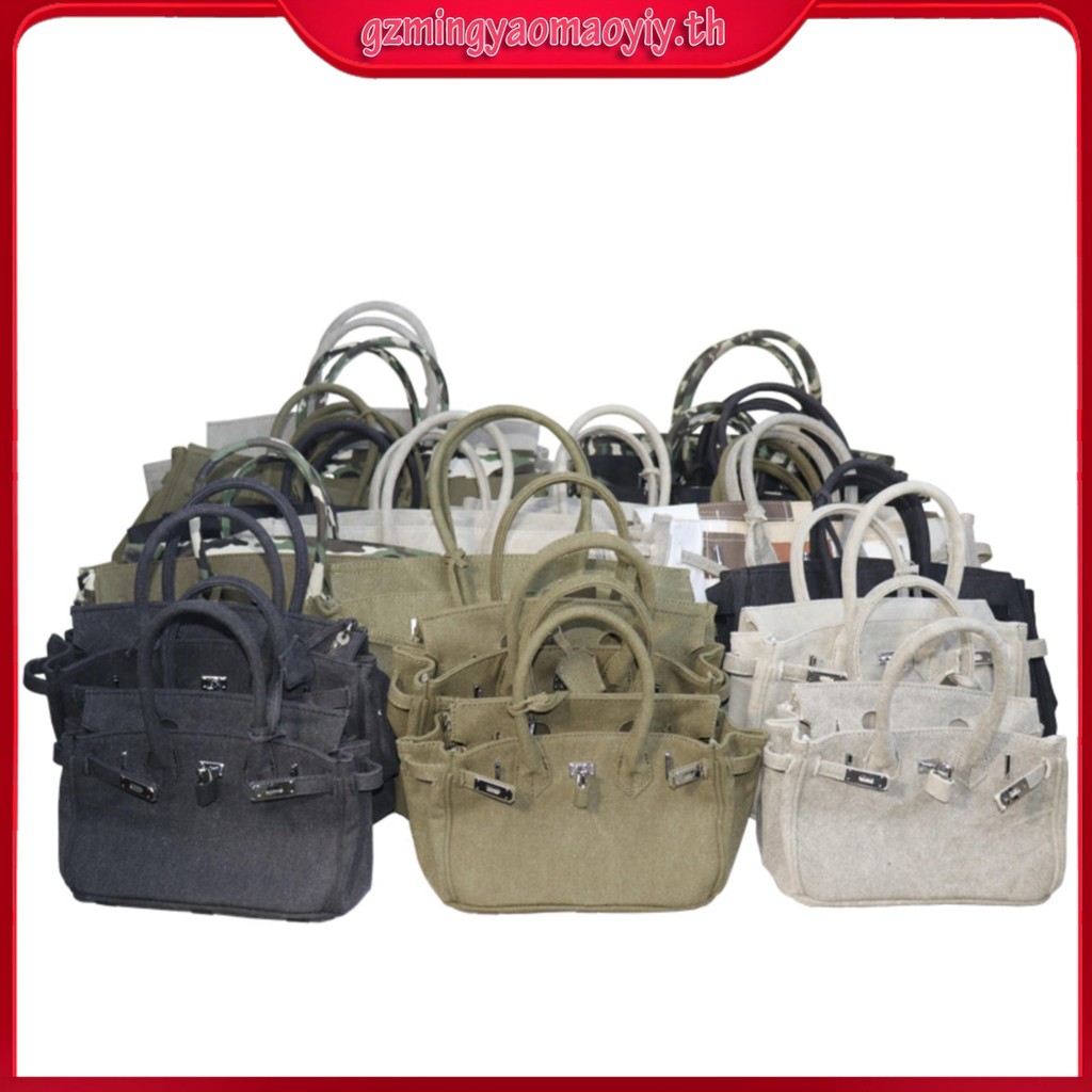 กระเป๋าผ้าแคนวาส แพลตตินัม สีเขียวทหาร แนวทะแยง แนวเรโทร สร้างสรรค์ แฟชั่นใหม่ สําหรับผู้หญิง 2023