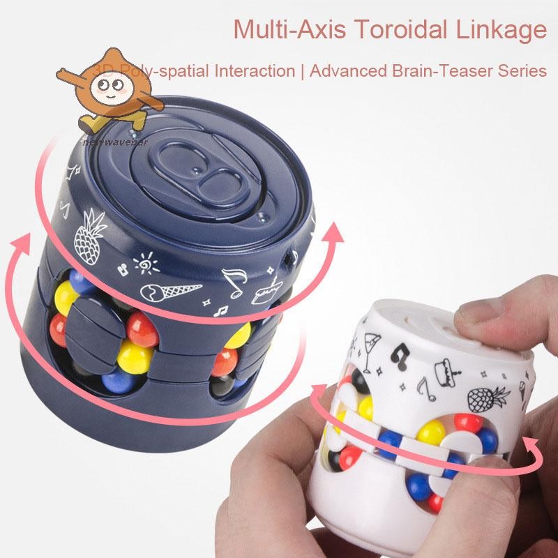 {}newwave} Magic Bean Can Puzzle Cube, Magic Cube และ Fidget Spinner, หมุน Fidget Cube ของเล่น {TH}