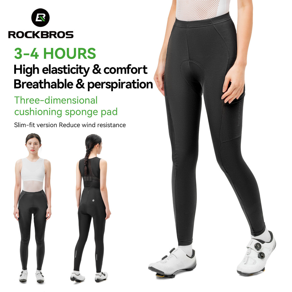 ROCKBROS ผู้หญิงขี่จักรยานกางเกงกระเป๋าด้านข้าง MTB จักรยานเสือหมอบกางเกง Breathable UV- ป้องกันหนา Padding Shock-Absorbing กางเกงจักรยาน