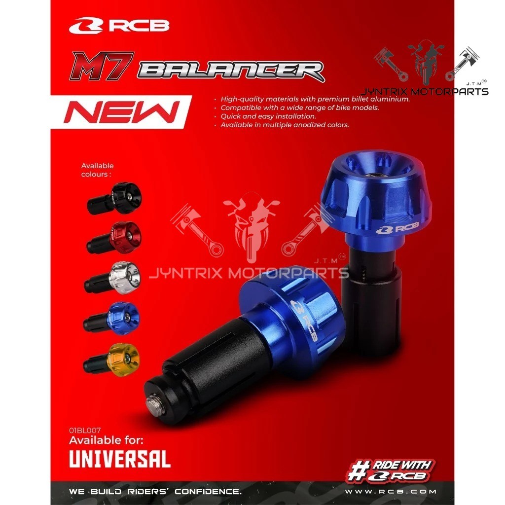 RCB M7 BALANCER โลหะผสม CNC Handle Bar End Balancer UNIVERSAL Handlebar End Balancer M7