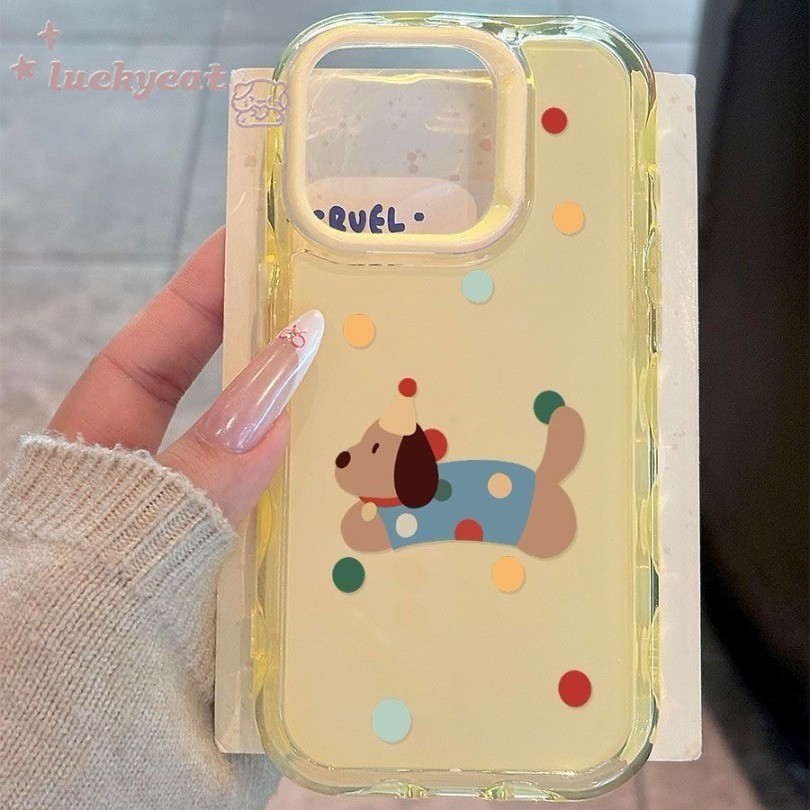 เข้ากันได้กับ iPhone 16 15 14 13 12 11 Pro Max X Xr Xs Max เคสโทรศัพท์ Ins น่ารักสีสัน Polka Dot Puppy สี Jelly นุ่มปกหลัง ราคา ถูกที่สุด ดีลบีเคเค แกลเลอรีภาพที่ 4