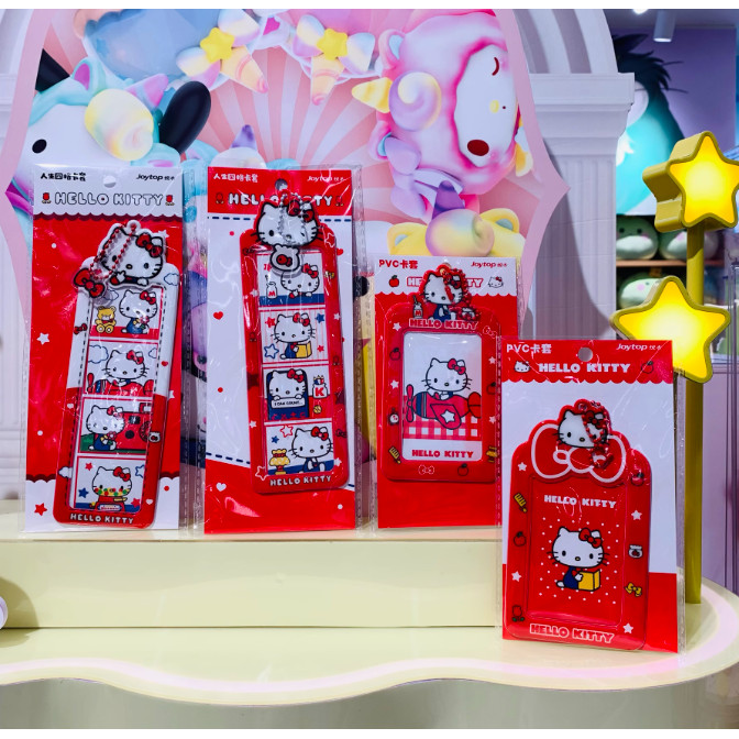 Mini miniso HelloKitty Life Four Grid Card Holder PVC Cartoon Card Holder ID Protective Case