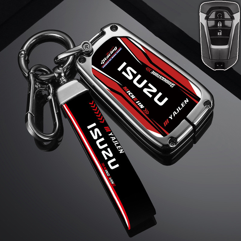 พวงกุญแจรถ กระเป๋ากุญแจโลหะผสมสังกะสี เคส สำหรับรถ Isuzu อีซูซุ Mu-X MUX 2021-2023 All new D-max ISUZU X Series