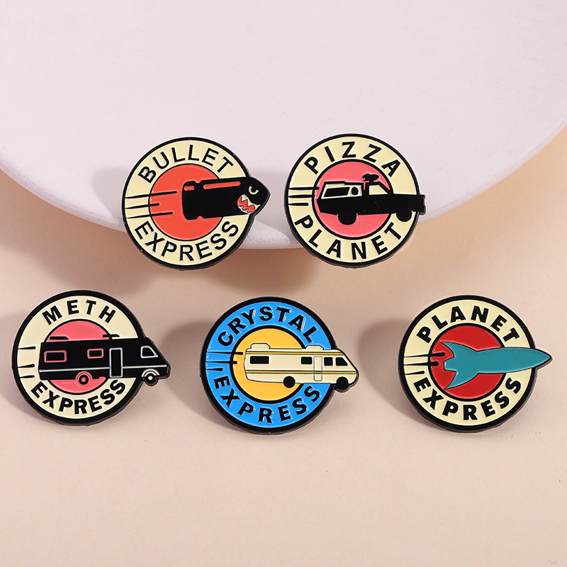 ภาพยนตร์ Back To The Future Droning Time Machine เคลือบ Pin อะนิเมะ Futurama การ์ตูนเข็มกลัดกีฬารถ Badge เครื่องประดับอุปกรณ์เสริมของขวัญ