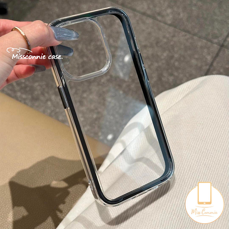 หรูหรา 2 in 1 กันกระแทกกันชนสีลูกกวาดสําหรับ IPhone 17 Pro Max 11 13 14 15 12 16 Pro Max Air 12 13 14 15 16 Pro 15 14 16 Plus โปร่งใสนุ่ม Tpu Cover - รูปที่ 7