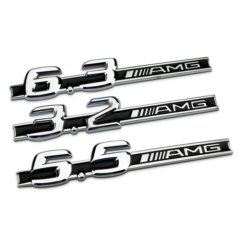 Car Sticker Metal 5.5 6.3 3.2 Displacement Car Logo C63 Modified AMG Car Logo Fender Stickers D4Pn
