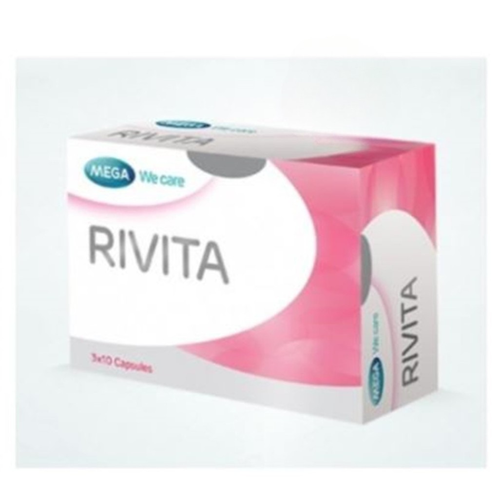Mega We Care Rivita 30 แคปซูล เมก้า ริวิต้า เพื่อผิวขาว กระจ่างใส เนียนใส 1 กล่อง