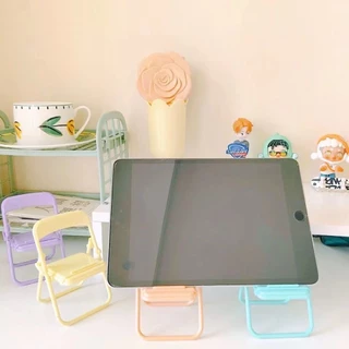 ที่วางโทรศัพท์มือถือ ขาตั้งโทรศัพท์ แบบพับได้ 4สี รูปทรงเก้าอี้ขนาดเล็กน่ารัก นง่าย สะดวก
