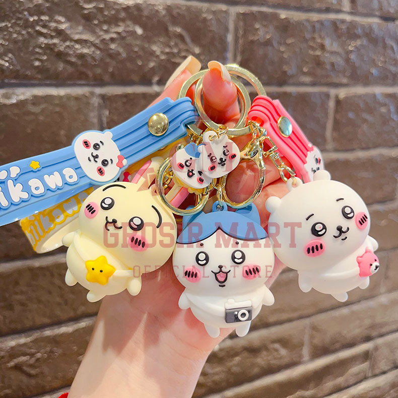 GANTUNGAN พวงกุญแจซิลิโคน Chiikawa / Chikawa Ganci / Boenka Chikawa Ganci / พวงกุญแจตุ๊กตา Chiikawa 